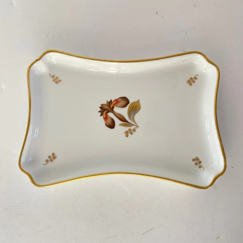 Royal Copenhagen Brown Iris 9231 Porcelain Creamer Sugar Tray Denmark Vintage